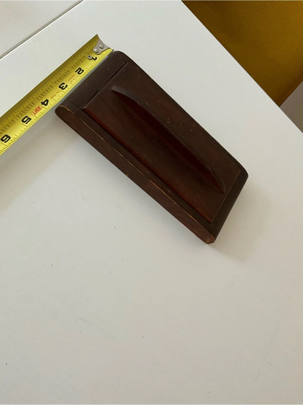 Vintage Handmade Wooden Pen Holder / Desk Accessory in Dark Brown